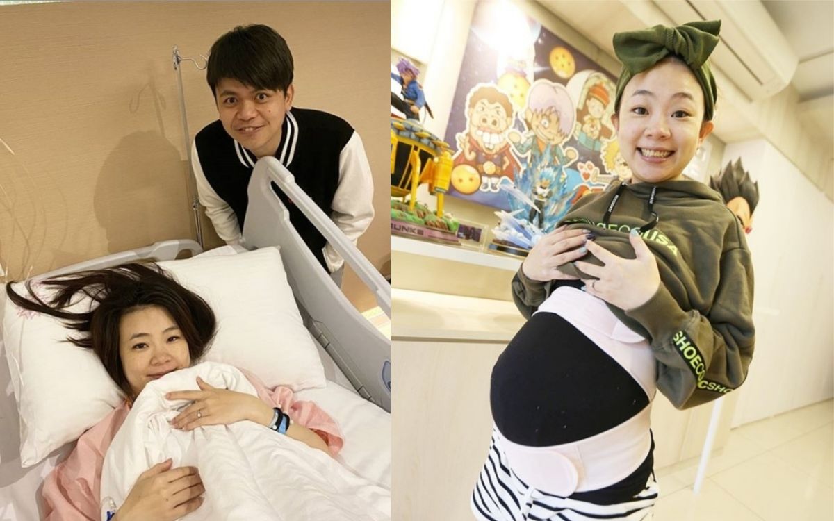 ▲蔡阿嘎和懷胎多月的老婆二伯。（圖／翻攝二伯IG） 