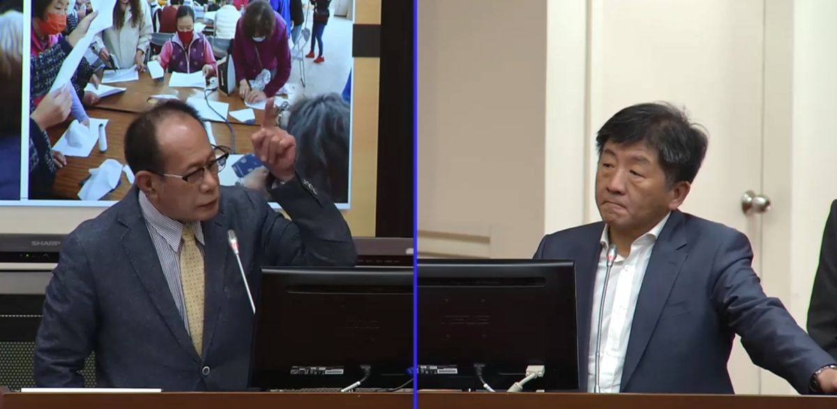 ▲國民黨立委陳超明、衛福部長陳時中。（圖／翻攝立法院議事影片）