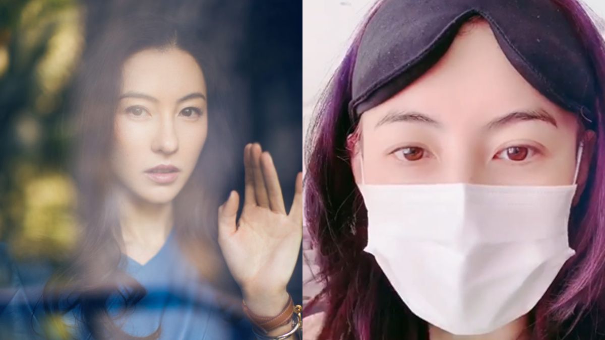 ▲張柏芝戴口罩疑似遭路人施以白眼。（圖／張柏芝微博、IG）