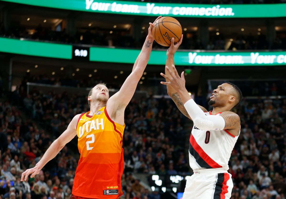 ▲Joe Ingles(左)、Damian Lillard。（圖／美聯社／達志影像）