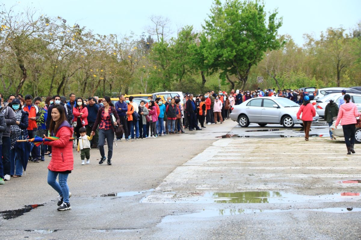 ▲金門林務所春季贈苗活動，現場 排隊人龍超過500公尺。（圖／金門林務所提供）