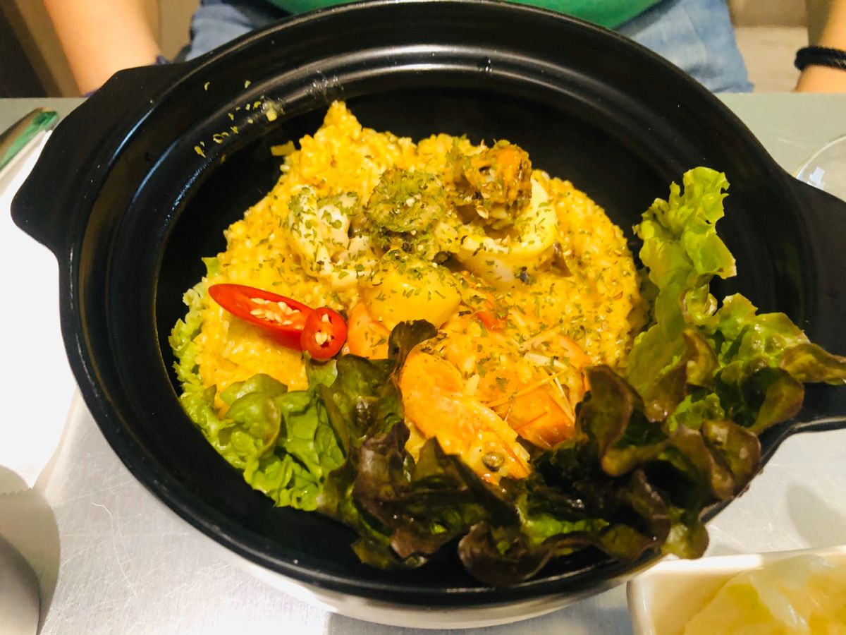 ▲椰奶海鮮燉飯醇香順口，吃得到滿滿海味（圖／記者林怡孜攝，2020,03,11）