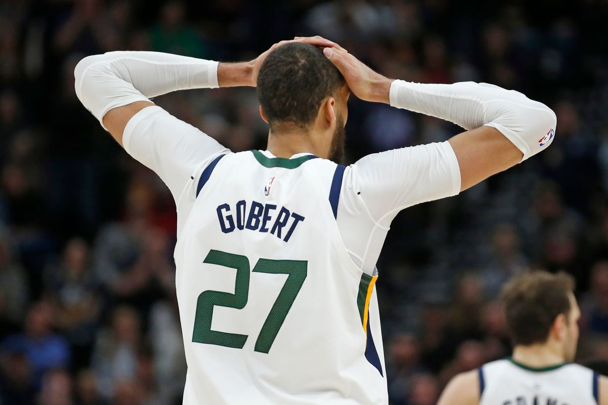 ▲爵士隊Rudy Gobert在禁區佔有極大的優勢。（圖／美聯社／達志影像）