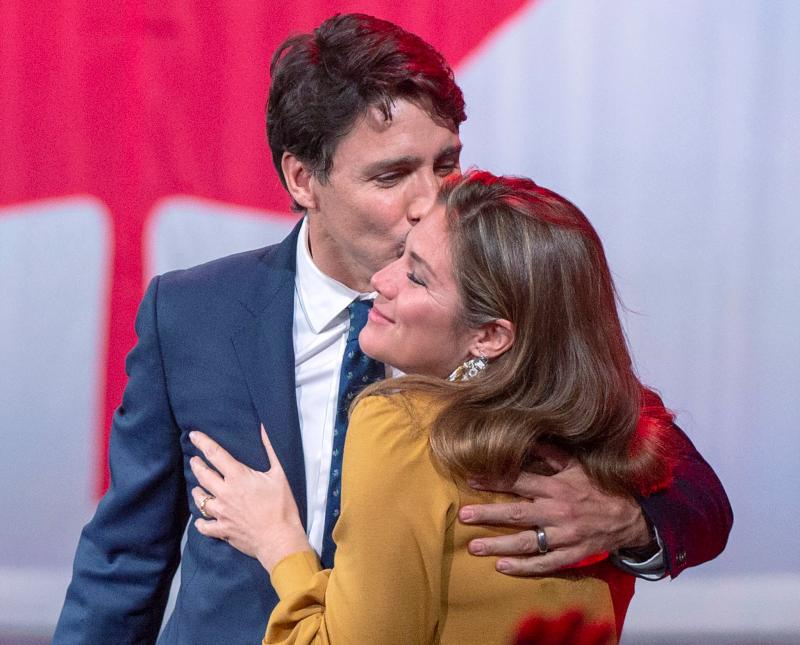▲加拿大總理杜魯道與妻子。資料照。（圖／美聯社／達志影像）