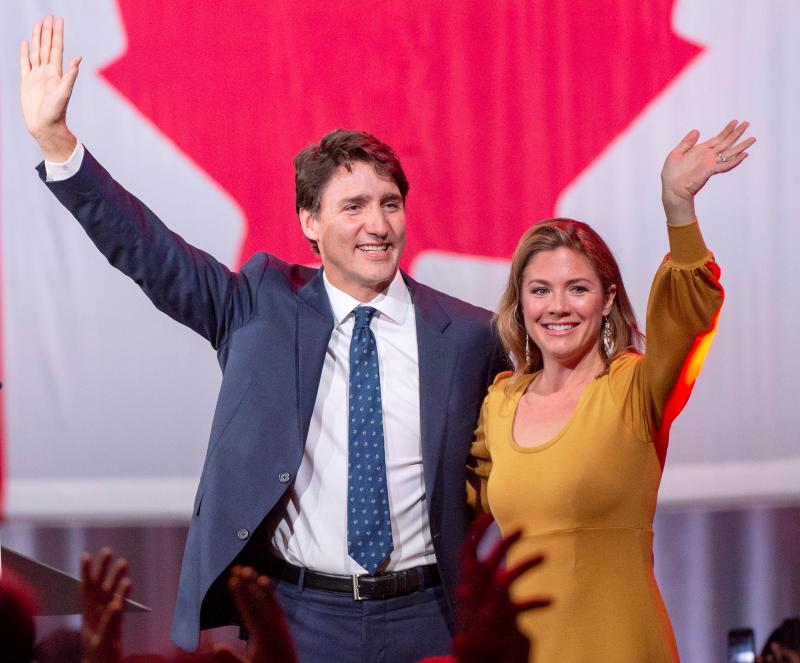 ▲加拿大總理杜魯道與妻子。資料照。（圖／美聯社／達志影像）