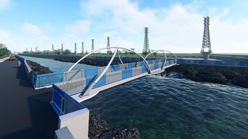 ▲麗水漁港跨河橋梁模擬圖 (圖／建設局提供2020.3.13)