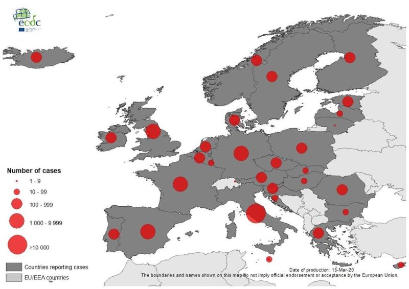 ▲歐洲疫情分佈地圖。（圖／翻攝自 ECDC ）