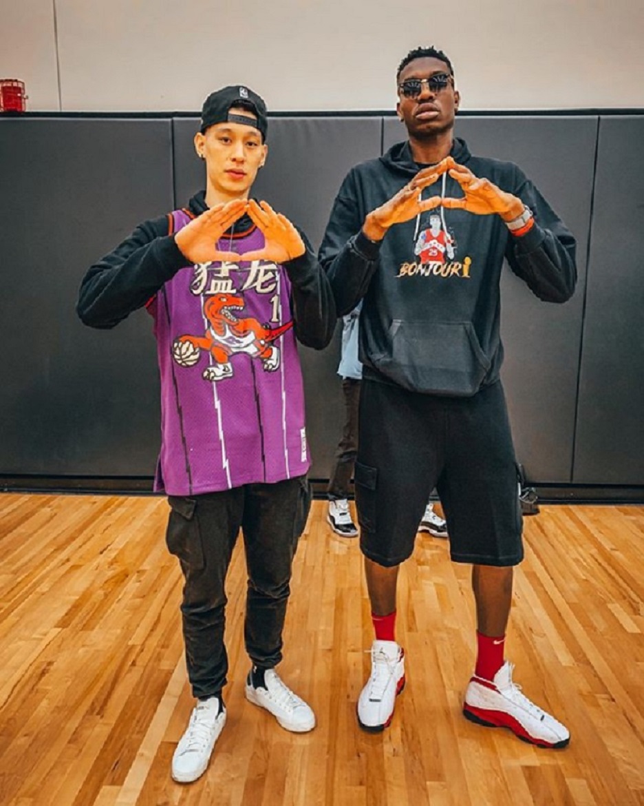 ▲林書豪和前暴龍隊友Chris Boucher。（圖／取自Chris Boucher Instagram）