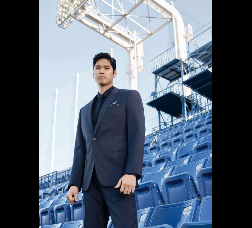 大谷翔平代言西裝。（圖／取自報知體育）