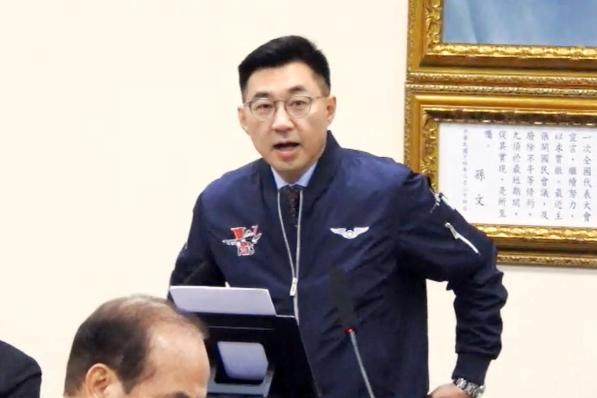 ▲國民黨主席江啟臣23日強調，唯有中華民國持續存在，才是消弭台獨的唯一出路。（圖 / 記者陳弘志攝）