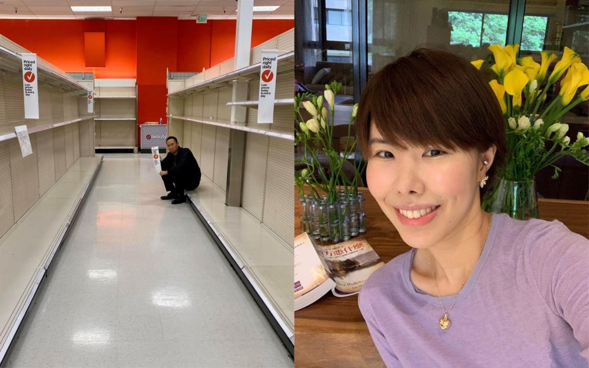 ▲金老佛爺（右） PO出1張美國百貨公司的商品都遭掃空的照片。（圖／翻攝金老佛爺臉書） 