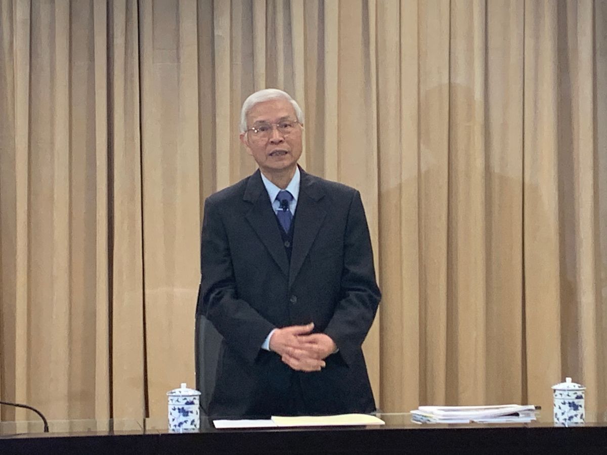 ▲中央銀行總裁楊金龍說明貨幣政策。（圖／記者顏真真攝）