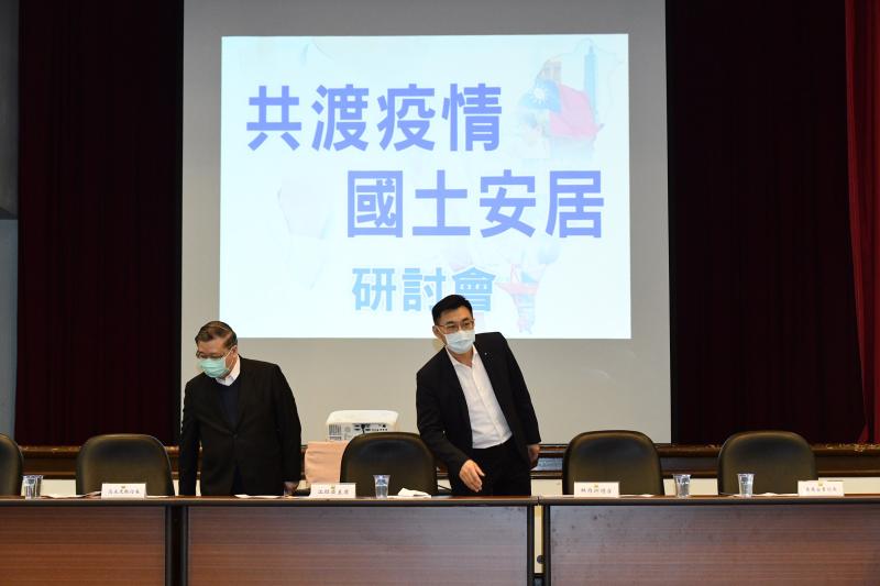 國民黨主席江啟臣23日召集藍營執政15縣市代表開會。( 圖 / 記者林柏年攝 )