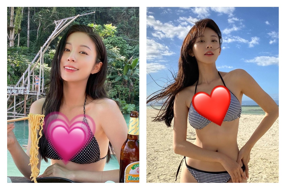 ▲南韓天菜正妹「比基尼深V炸出」，男粉癡狂。（圖／翻攝自 wanna._b IG ）
