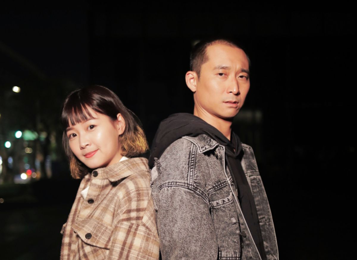 ▲籃籃（左）、浩子合體拍影片。（圖／時代創藝提供）