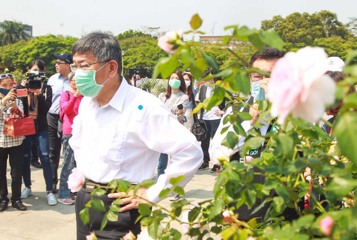 ▲台北市長柯文哲出席2020台北玫瑰展。（圖／記者葉政勳攝 , 2020.03.25）
