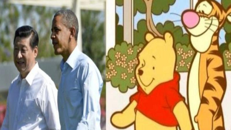 ▲中國國家主席習近平過去與美國前總統歐巴馬散步照，被類比為「小熊維尼與跳跳虎」。（圖／翻攝自ptt）
