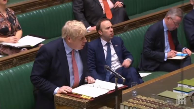 ▲英首相強森及衛生大臣韓考克相繼確診新冠肺炎。（圖／翻攝YouTube）