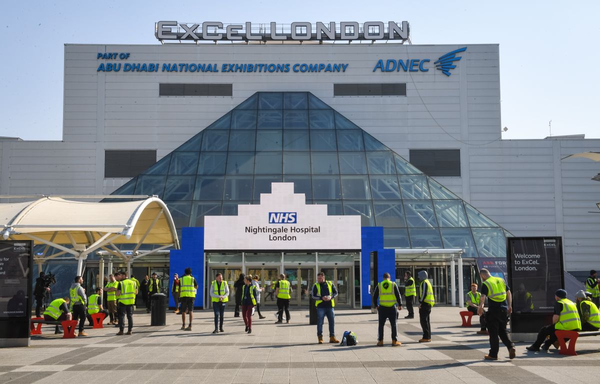 ▲英國倫敦收治新冠肺炎病患的臨時醫院（NHS Nightingale hospital）。（圖／達志影像／美聯社）