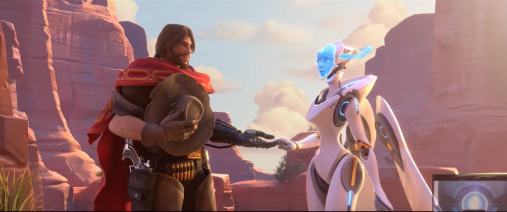 Echo曾在動畫短片-回歸尾聲登場。 圖：翻攝自YouTube