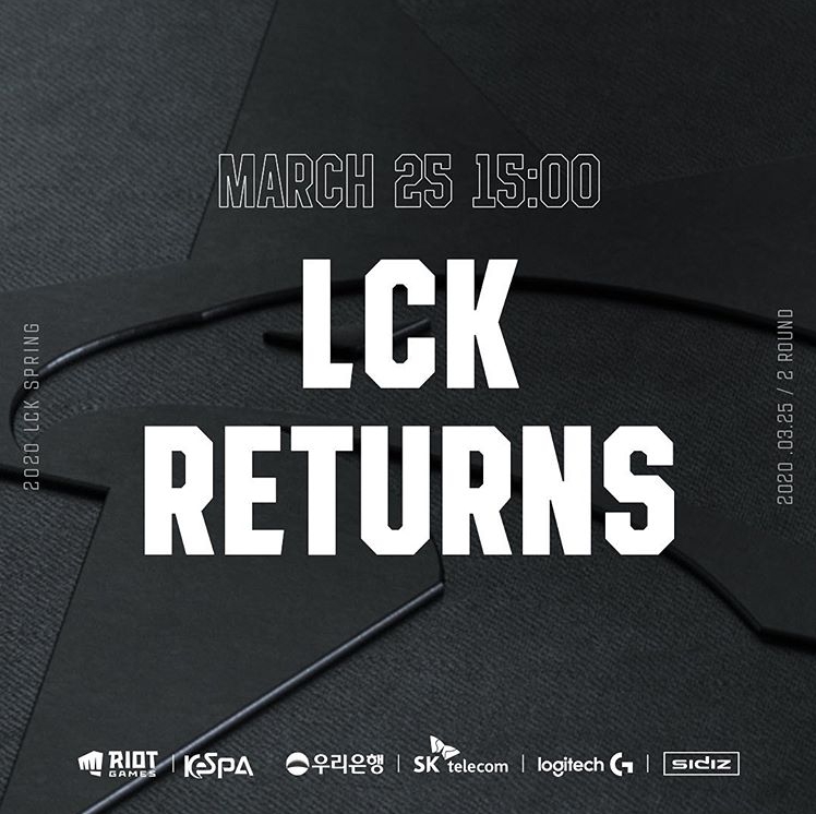 官方宣告LCK春季賽將在25號再出發。   圖：翻攝自IG