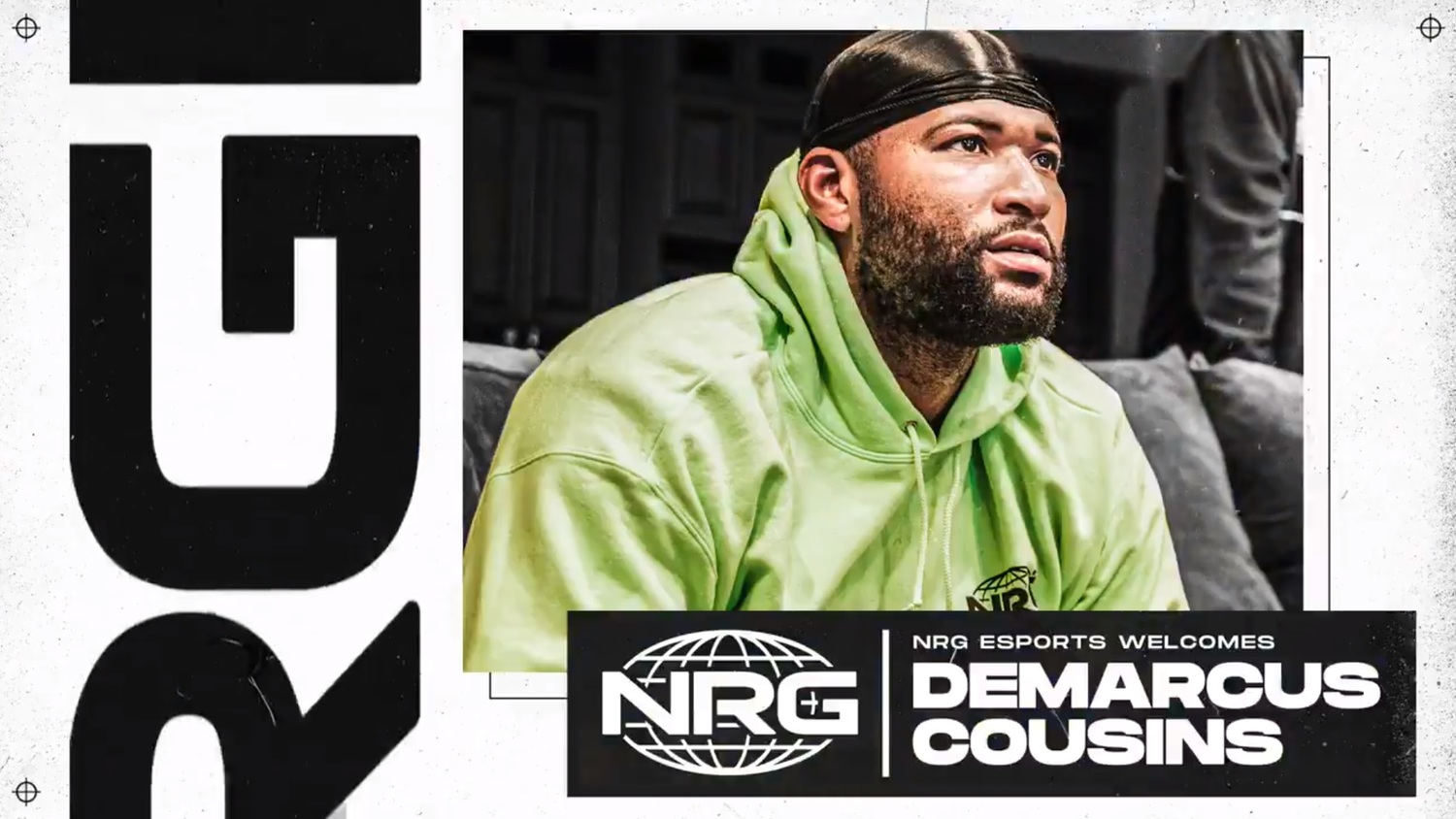 NBA全明星中鋒DeMarcus Cousins宣布加入NRG戰隊。 圖：翻攝自推特