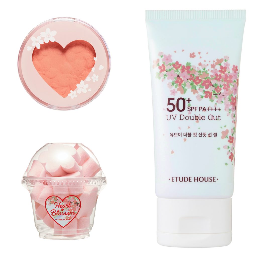 ▲ETUDE HOUSE 粉好氣色腮紅餅 6g NT$350；防曬面具～水潤透嫩凝膠150ml NT$450；微熱櫻花寶貝蛋 10入 NT$300。（圖／ETUDE HOUSE）