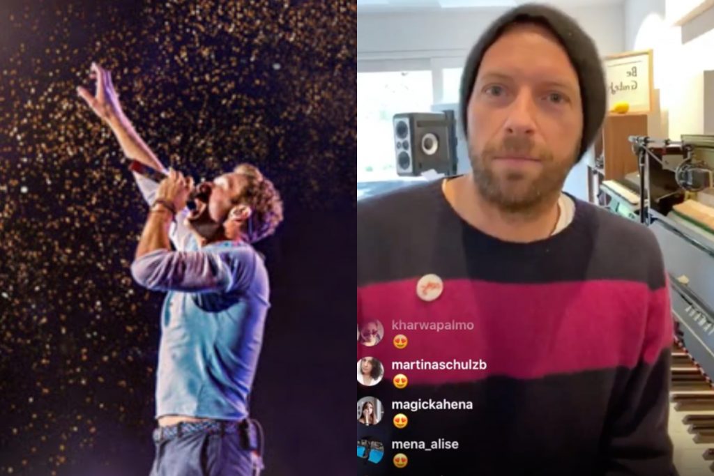 ▲Coldplay主唱克里斯馬汀在家裡開演唱會。（圖／取自Chris Martin IG）