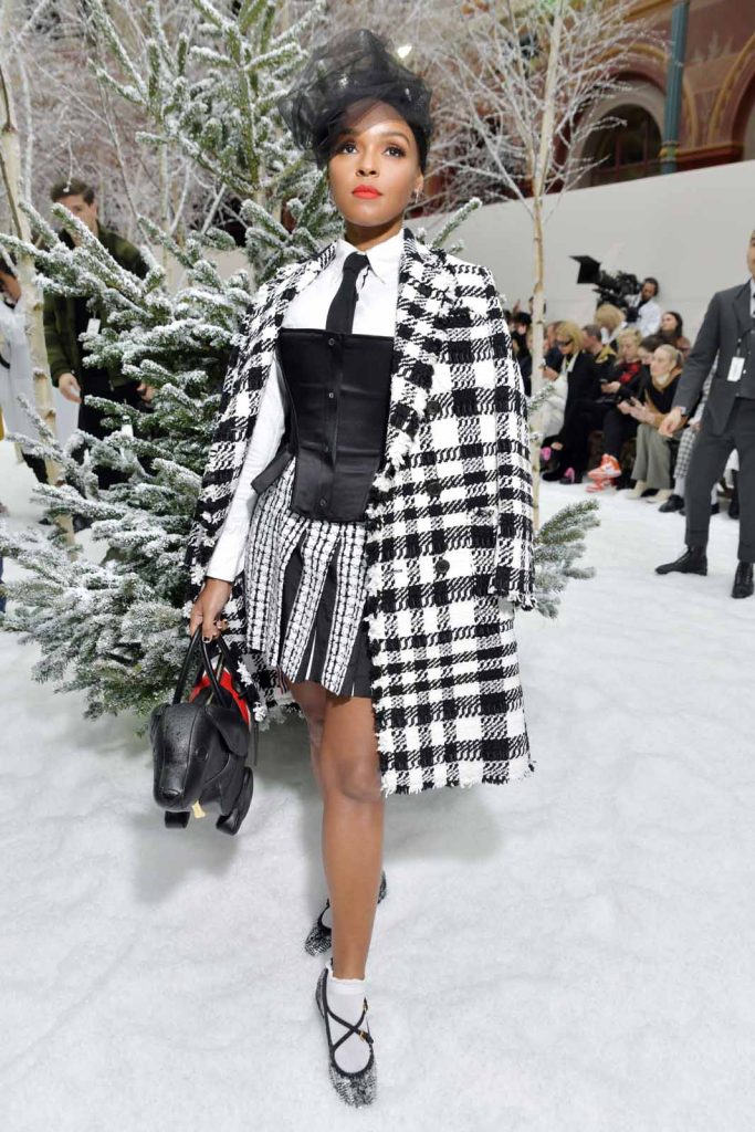 Mandatory Credit: Photo by Swan Gallet/WWD/Shutterstock (10564752u)<br>Janelle Monae in the front row<br>Thom Browne show, Front Row, Fall Winter 2020, Paris Fashion Week, France – 01 Mar 2020