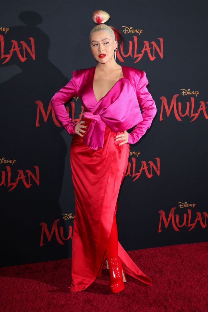 Mandatory Credit: Photo by Matt Baron/Shutterstock (10578367db)<br>Christina Aguilera<br>‘Mulan’ film premiere, Arrivals, Los Angeles, USA – 09 Mar 2020