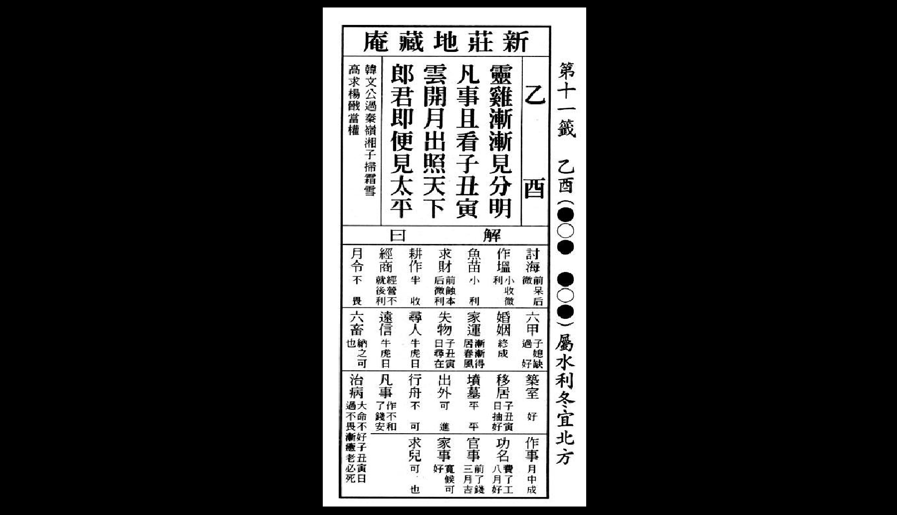 六十甲子第十一籤。（圖／翻攝自籤詩網）