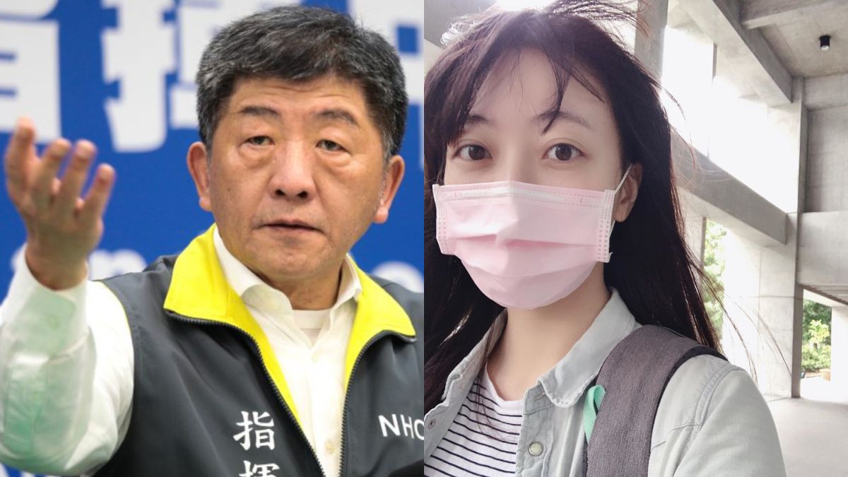 ▲被陳時中（左圖）稱讚的正妹記者私照曝光。（圖／疾管署、劉一璇IG）
