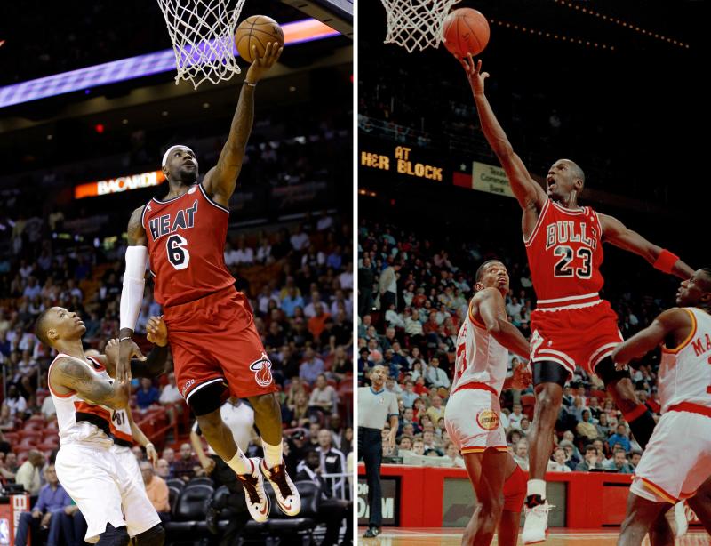 ▲LeBron James(左)、Michael Jordan。（圖／美聯社／達志影像）