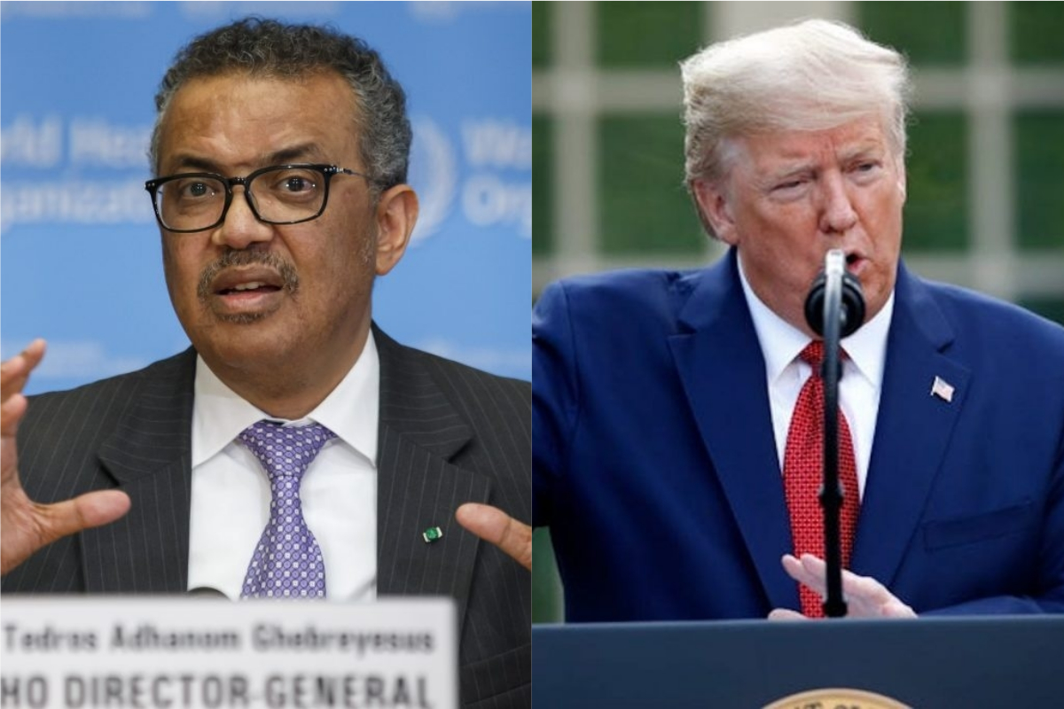 ▲美國總統川普於個人推特上開嗆世界衛生組織。（圖／美聯社／達志影像、翻攝自《紐約郵報》）