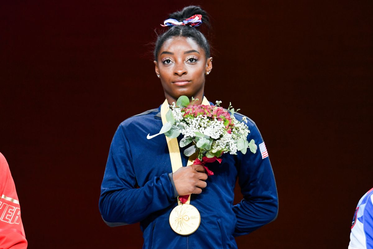 美國體操女將Simon Biles生涯在奧運拿過4面金牌。（圖／美聯社／達志影像）