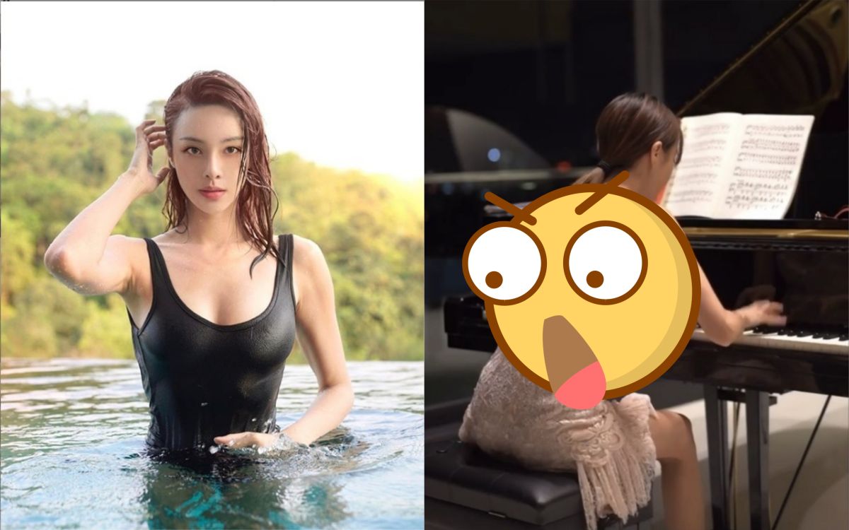 ▲鋼琴女神穿露背洋裝彈琴。（圖／翻攝李元玲IG） 