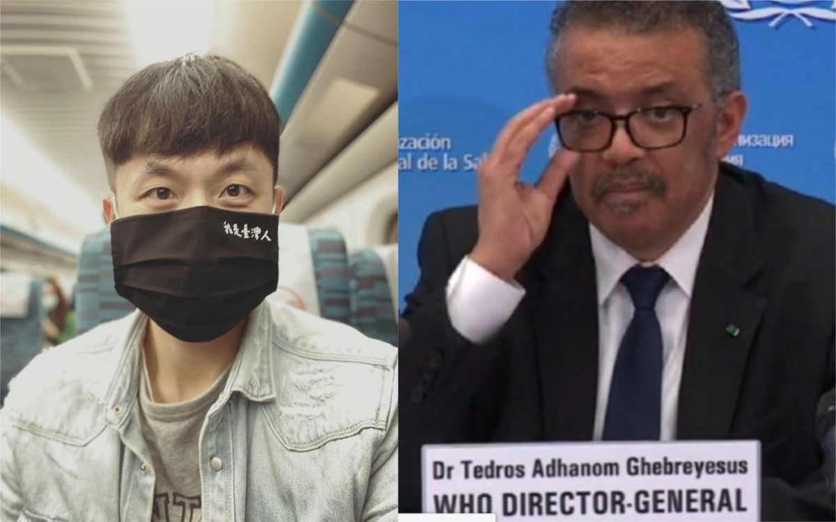 ▲陳嘉行（左）對於譚德塞（右）的言論感到氣憤。（圖／翻攝WHO、陳嘉行臉書） 