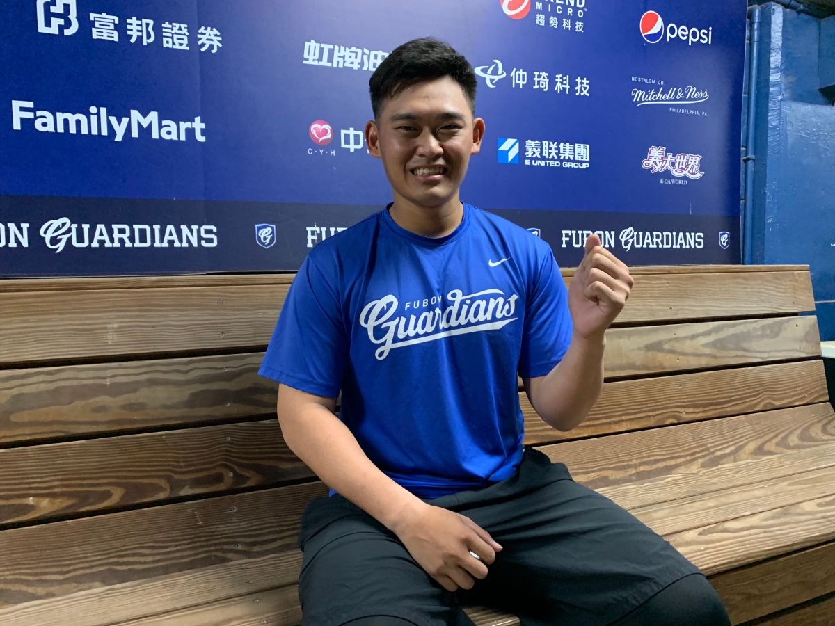 ▲富邦菜鳥辛元旭。（圖／吳政紘攝）