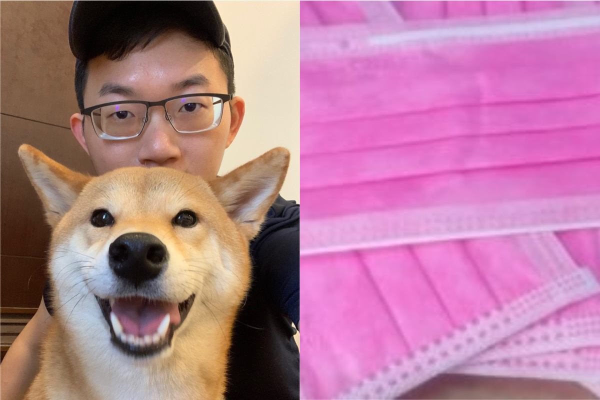 ▲有記者提問關於口罩顏色問題，讓網紅視網膜忍不住發表看法。（合成圖／翻攝視網膜臉書、讀者提供）