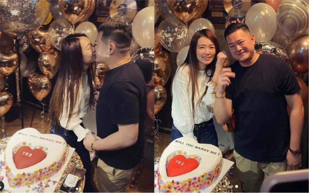 ▲丫頭接受男友求婚。（圖／翻攝王子IG ） 

 