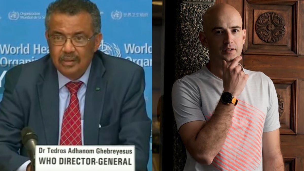 ▲吳鳳（右圖）拍影片揭發譚德塞的黑歷史，呼籲大家連署下架WHO秘書長。（圖／WHO推特、吳鳳臉書）