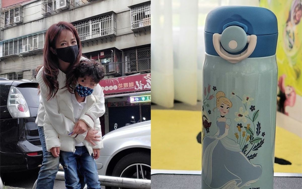 ▲陳仙梅透露兒子使用有公主圖案的水壺。（圖／翻攝陳仙梅臉書） 