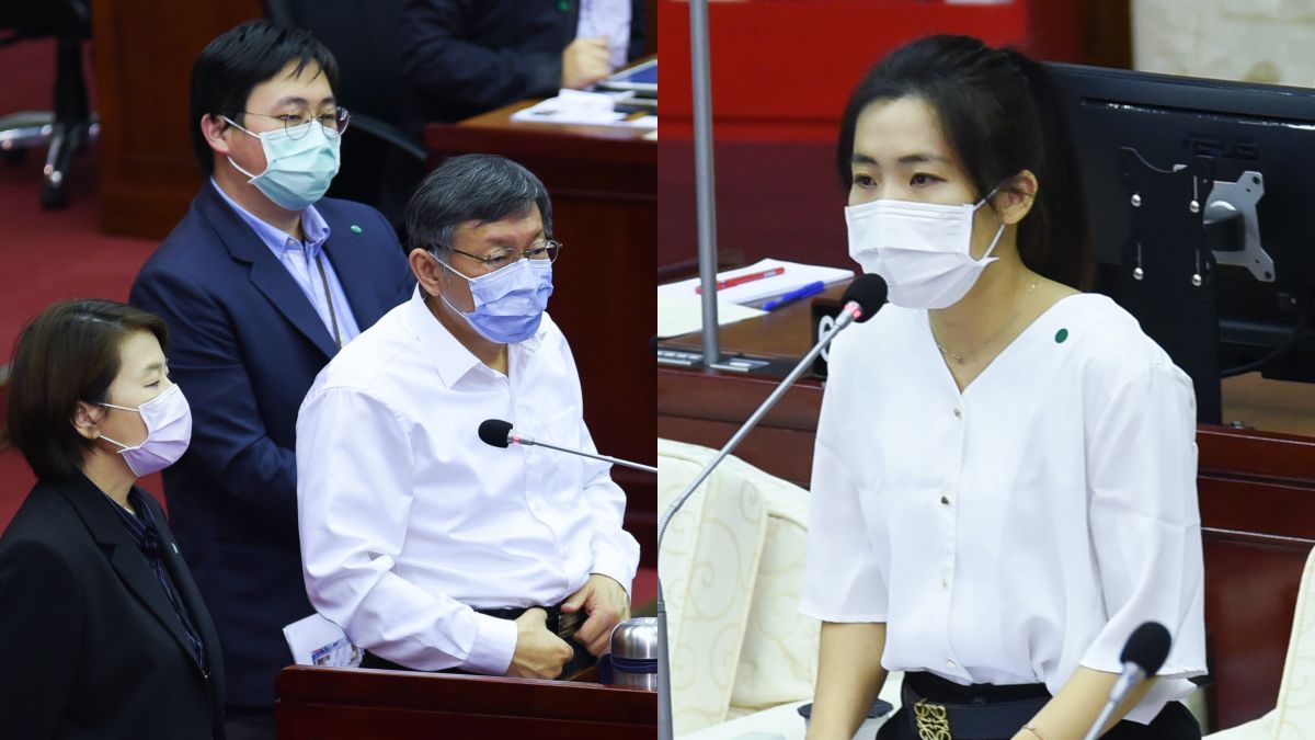 ▲台北市長柯文哲與行政團隊、國民黨市議員徐巧芯。（圖／記者陳明安攝, 2020.4.16）