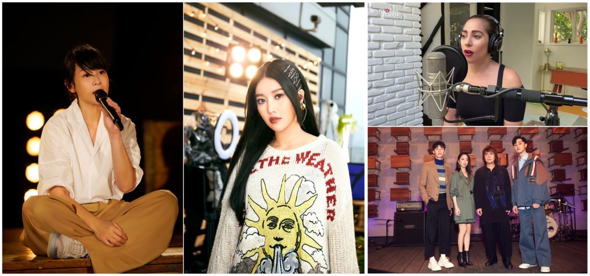 ▲大型活動因為新冠肺炎喊卡，線上演唱會成為天王、天后新的角力戰場。（圖／翻攝Global Citizen YouTube、相信音樂提供、TME Live提供）