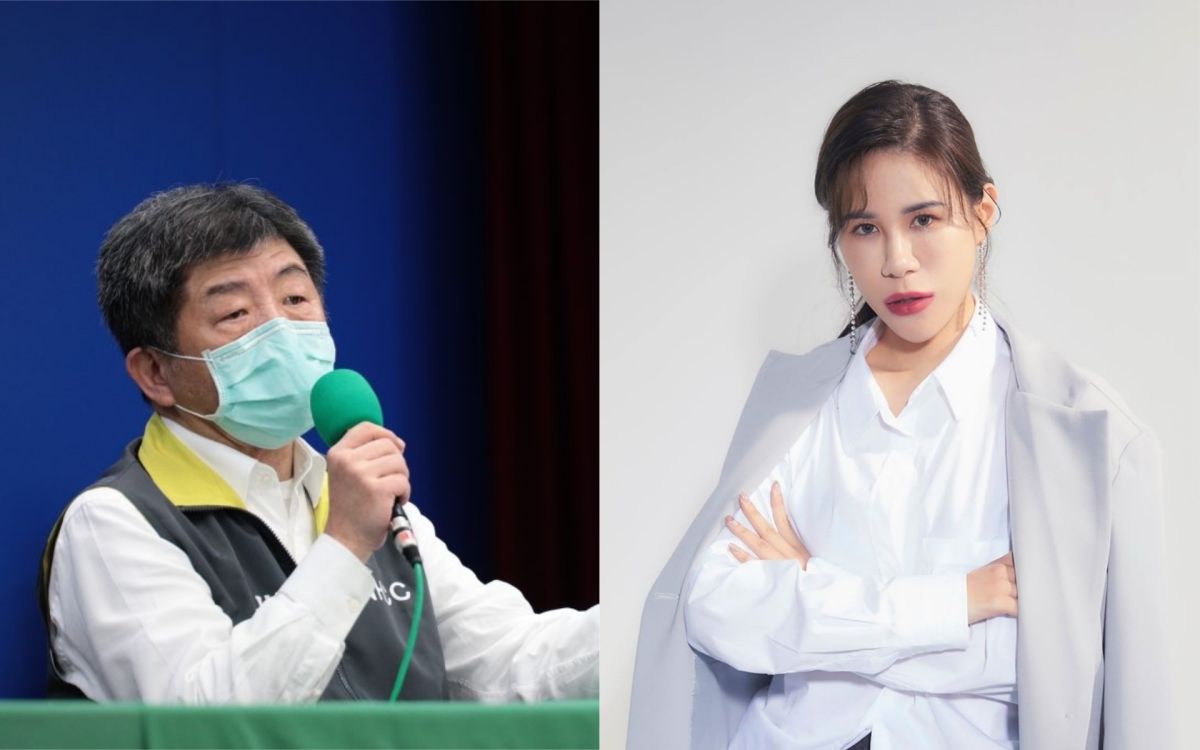 ▲丹尼婊姐（右）大讚衛福部長陳時中（左）。（圖／丹尼婊姐臉書、指揮中心提供） 