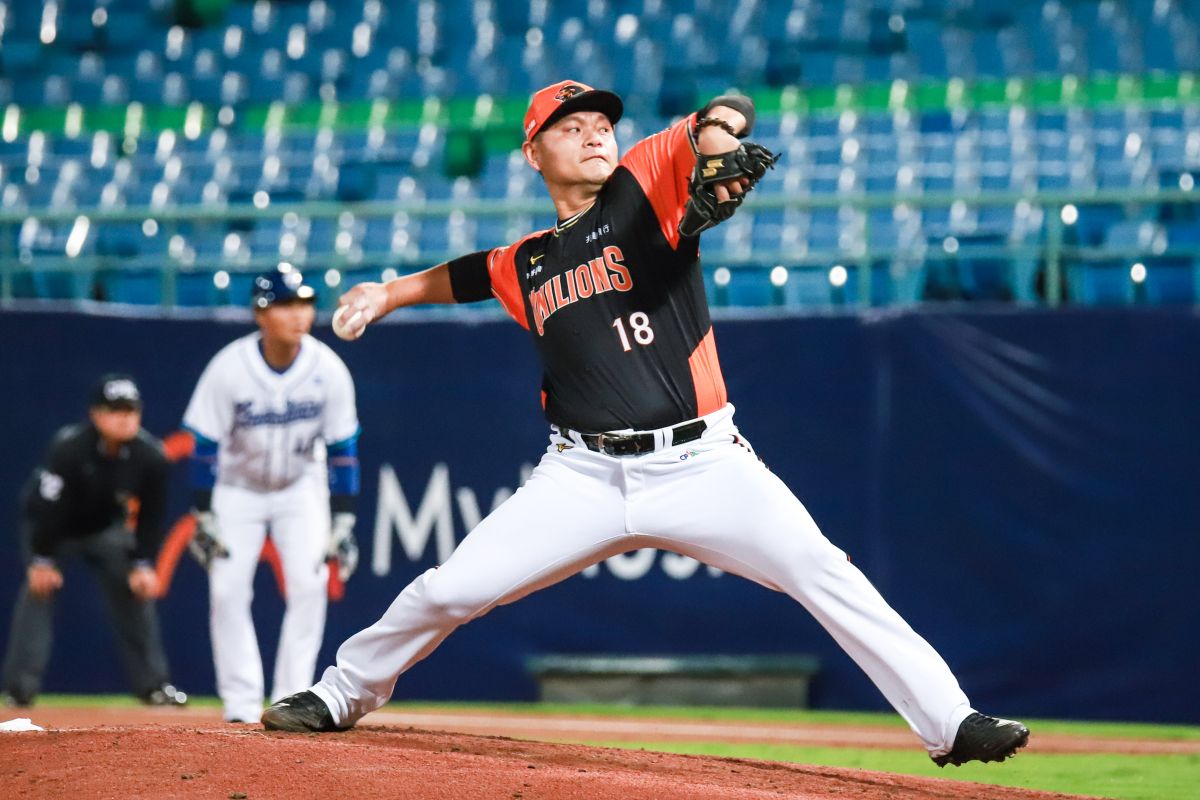 ▲統一7-eleven獅投手潘威倫。（圖／記者葉政勳攝 , 2020.04.21）