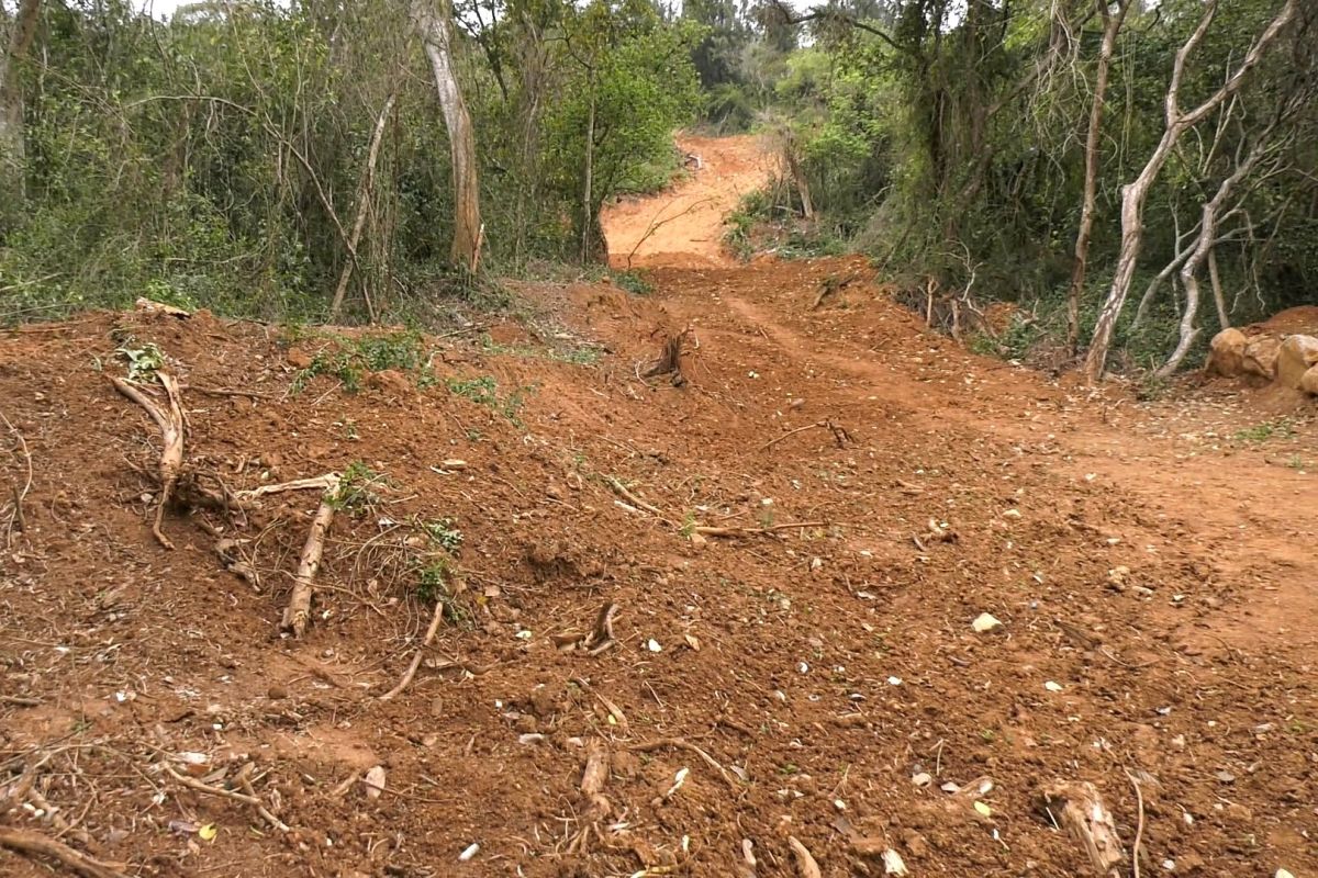 ▲金防部烈嶼鄉麒麟山工程，承包商未依規定擅自濫挖。（圖／蔡若喬攝, 2020.04.22）