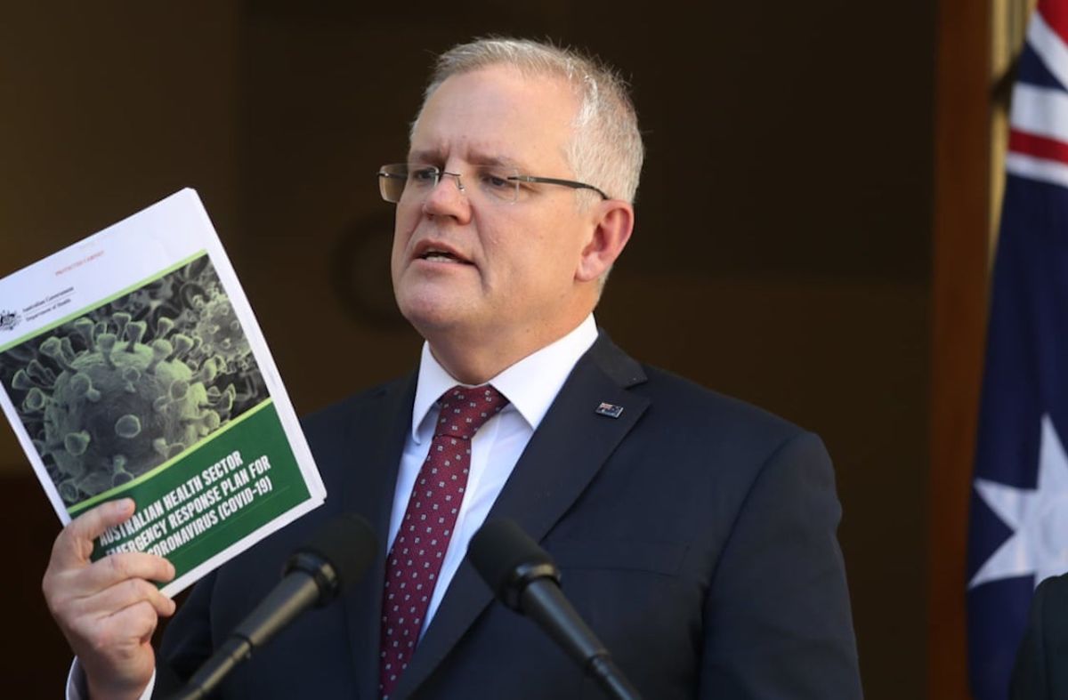 ▲澳洲總理莫里森（Scott Morrison）要求中方為散佈有關澳洲駐阿富汗軍人的「虛假照片」道歉。（圖／翻攝自英國《衛報》）