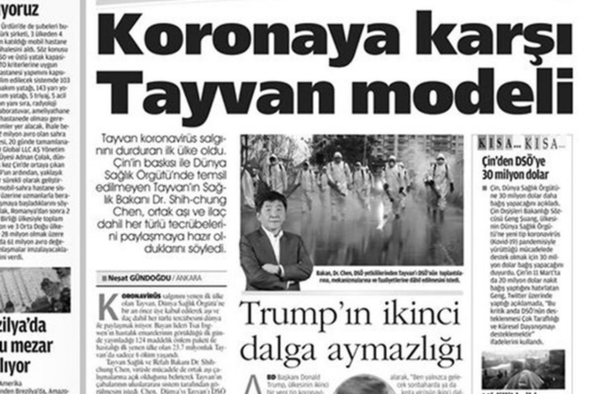 ▲台灣在這波新冠肺炎疫情中展現的防疫能力，也獲得土耳其媒體報導、肯定。（圖／翻攝自台灣駐土耳其代表處臉書）