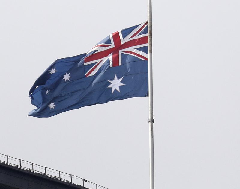 ▲由澳洲國防部主辦的「2022年印太海權會議」（IP22）於雪梨舉行，共有40個國家派代表與會，但中俄未能參與。澳洲國旗。（圖／美聯社／達志影像）